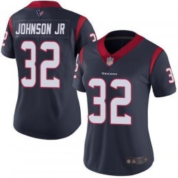 Houston Texans #32 Lonnie Johnson Jr. Navy Blue Team Color Women's Stitched NFL Vapor Untouchable Limited Jersey