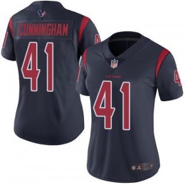 Houston Texans #41 Zach Cunningham Navy Blue Women's Stitched NFL Limited Rush Jersey