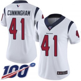 Houston Texans #41 Zach Cunningham White Women's Stitched NFL 100th Season Vapor Limited Jersey
