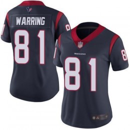 Houston Texans #81 Kahale Warring Navy Blue Team Color Women's Stitched NFL Vapor Untouchable Limited Jersey