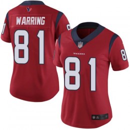 Houston Texans #81 Kahale Warring Red Alternate Women's Stitched NFL Vapor Untouchable Limited Jersey