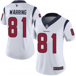 Houston Texans #81 Kahale Warring White Women's Stitched NFL Vapor Untouchable Limited Jersey