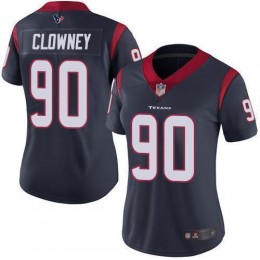Houston Texans #90 Jadeveon Clowney Navy Blue Team Color Women's Stitched NFL Vapor Untouchable Limited Jersey