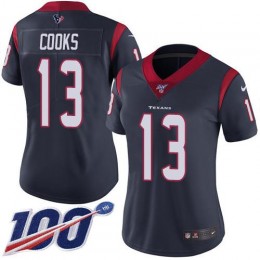 Texans #13 Brandin Cooks Navy Blue Team Color Women's Stitched NFL 100th Season Vapor Untouchable Limited Jersey