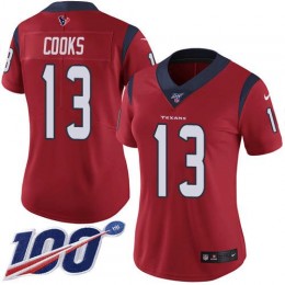 Texans #13 Brandin Cooks Red Alternate Women's Stitched NFL 100th Season Vapor Untouchable Limited Jersey