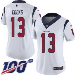 Texans #13 Brandin Cooks White Women's Stitched NFL 100th Season Vapor Untouchable Limited Jersey