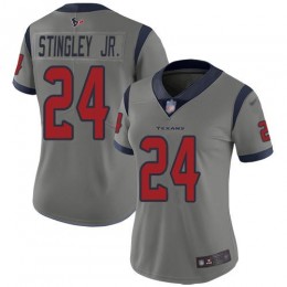 Texans #24 Derek Stingley Jr. Gray Women's Stitched NFL Limited Inverted Legend Jersey