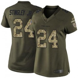 Texans #24 Derek Stingley Jr. Green Women's Stitched NFL Limited 2015 Salute To Service Jersey