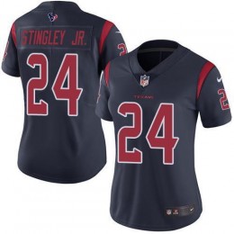 Texans #24 Derek Stingley Jr. Navy Blue Women's Stitched NFL Limited Rush Jersey