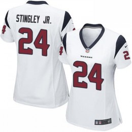Texans #24 Derek Stingley Jr. White Women's Stitched NFL Elite Jersey