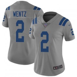 Indianapolis Indianapolis Colts #2 Carson Wentz Gray Women's Stitched NFL Limited Inverted Legend Jersey