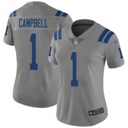 Colts #1 Parris Campbell Gray Women's Stitched NFL Limited Inverted Legend Jersey