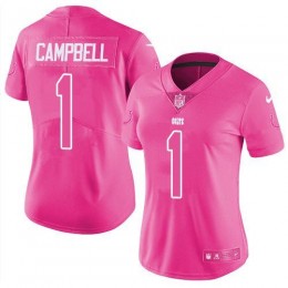 Colts #1 Parris Campbell Pink Women's Stitched NFL Limited Rush Fashion Jersey