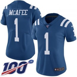 Colts #1 Parris Campbell Royal Blue Women's Stitched NFL Limited Rush 100th Season Jersey