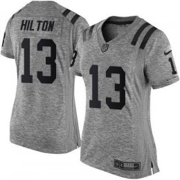 Colts #13 T.Y. Hilton Gray Women's Stitched NFL Limited Gridiron Gray Jersey
