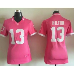 Colts #13 T.Y. Hilton Pink Women's Stitched NFL Elite Bubble Gum Jersey