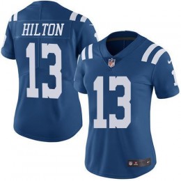 Colts #13 T.Y. Hilton Royal Blue Women's Stitched NFL Limited Rush Jersey