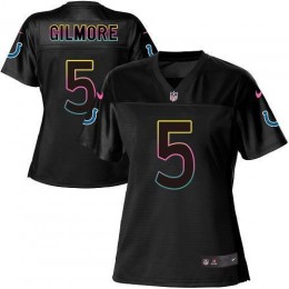 Colts #5 Stephon Gilmore Black Women's NFL Fashion Game Jersey