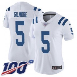 Colts #5 Stephon Gilmore White Women's Stitched NFL 100th Season Vapor Untouchable Limited Jersey