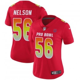 Colts #56 Quenton Nelson Red Women's Stitched NFL Limited AFC 2019 Pro Bowl Jersey