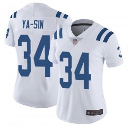Indianapolis Colts #34 Rock Ya-Sin White Women's Stitched NFL Vapor Untouchable Limited Jersey