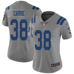 Indianapolis Colts #38 T.J. Carrie Gray Women's Stitched NFL Limited Inverted Legend Jersey