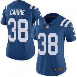 Indianapolis Colts #38 T.J. Carrie Royal Blue Team Color Women's Stitched NFL Vapor Untouchable Limited Jersey