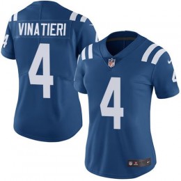Indianapolis Colts #4 Adam Vinatieri Royal Blue Team Color Women's Stitched NFL Vapor Untouchable Limited Jersey