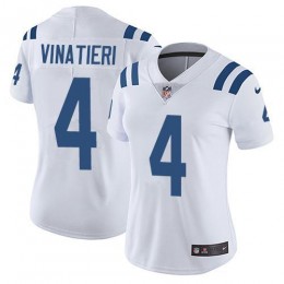 Indianapolis Colts #4 Adam Vinatieri White Women's Stitched NFL Vapor Untouchable Limited Jersey