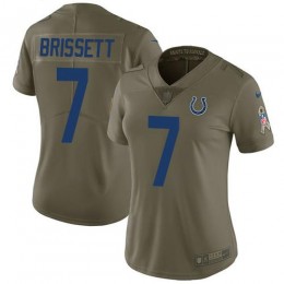 Indianapolis Colts #7 Jacoby Brissett Olive Women's Stitched NFL Limited 2017 Salute to Service Jersey