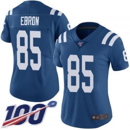 Indianapolis Colts #85 Eric Ebron Royal Blue Team Color Women's Stitched NFL 100th Season Vapor Limited Jersey