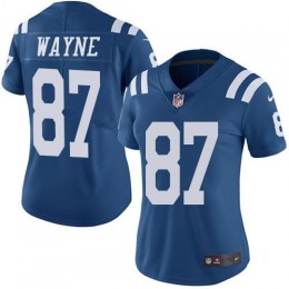 Indianapolis Colts #87 Reggie Wayne Royal Blue Women's Stitched NFL Limited Rush Jersey