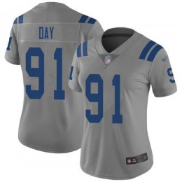 Indianapolis Colts #91 Sheldon Day Gray Women's Stitched NFL Limited Inverted Legend Jersey