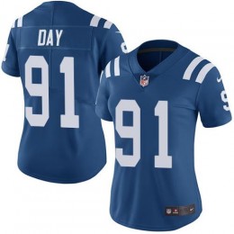 Indianapolis Colts #91 Sheldon Day Royal Blue Team Color Women's Stitched NFL Vapor Untouchable Limited Jersey