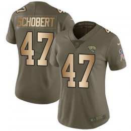 Jacksonville Jaguars #47 Joe Schobert Olive/Gold Women's Stitched NFL Limited 2017 Salute To Service Jersey