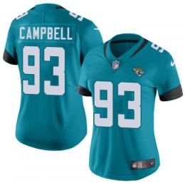 Jacksonville Jaguars #93 Calais Campbell Teal Green Alternate Women's Stitched NFL Vapor Untouchable Limited Jersey