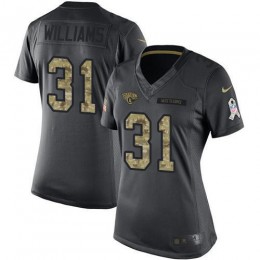 Jaguars #31 Darious Williams Black Women's Stitched NFL Limited 2016 Salute To Service Jersey