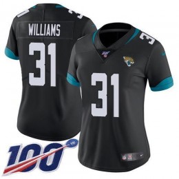 Jaguars #31 Darious Williams Black Team Color Women's Stitched NFL 100th Season Vapor Untouchable Limited Jersey