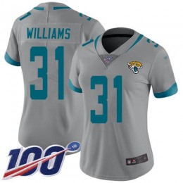 Jaguars #31 Darious Williams Silver Women's Stitched NFL Limited Inverted Legend 100th Season Jersey