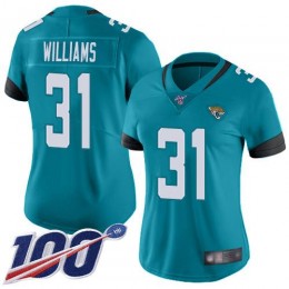 Jaguars #31 Darious Williams Teal Green Alternate Women's Stitched NFL 100th Season Vapor Untouchable Limited Jersey
