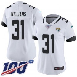 Jaguars #31 Darious Williams White Women's Stitched NFL 100th Season Vapor Untouchable Limited Jersey