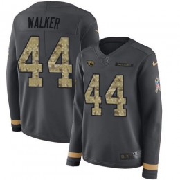 Jaguars #44 Travon Walker Anthracite Salute To Service Women's Stitched NFL Limited Therma Long Sleeve Jersey