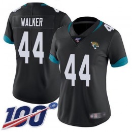 Jaguars #44 Travon Walker Black Team Color Women's Stitched NFL 100th Season Vapor Untouchable Limited Jersey