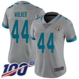Jaguars #44 Travon Walker Silver Women's Stitched NFL Limited Inverted Legend 100th Season Jersey