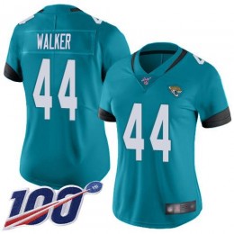 Jaguars #44 Travon Walker Teal Green Alternate Women's Stitched NFL 100th Season Vapor Untouchable Limited Jersey
