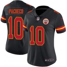 Chiefs #10 Isiah Pacheco Black Women's Stitched NFL Limited Rush Jersey