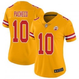 Chiefs #10 Isiah Pacheco Gold Women's Stitched NFL Limited Inverted Legend Jersey