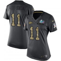 Chiefs #11 Marquez Valdes-Scantling Black Super Bowl LVII Patch Women's Stitched NFL Limited 2016 Salute To Service Jersey