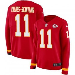 Chiefs #11 Marquez Valdes-Scantling Red Team Color Women's Stitched NFL Limited Therma Long Sleeve Jersey