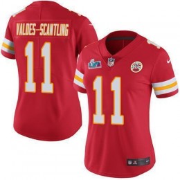 Chiefs #11 Marquez Valdes-Scantling Red Team Color Super Bowl LVII Patch Women's Stitched NFL Vapor Untouchable Limited Jersey